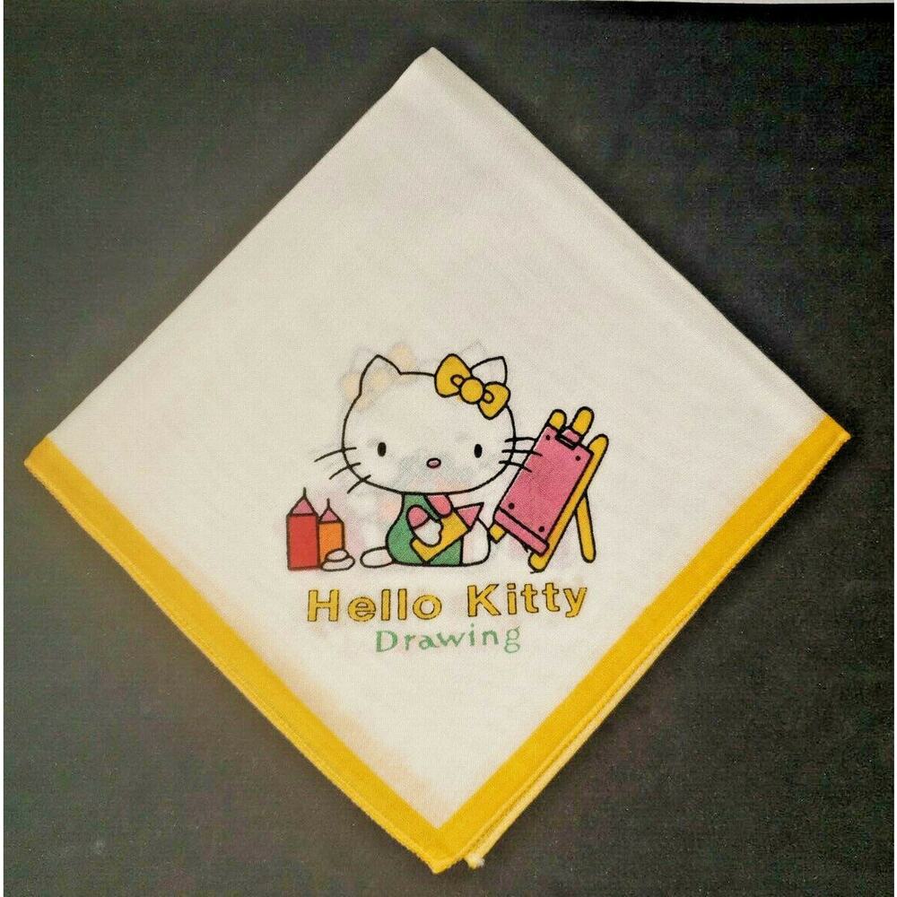 Vintage Hello Kitty Handkerchief New Old Stock Yellow